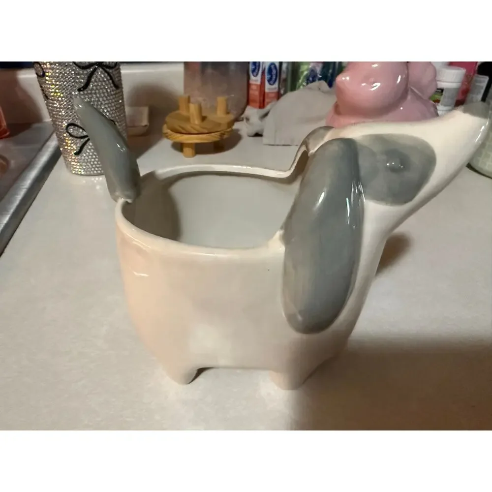 Ceramic dog flower pot